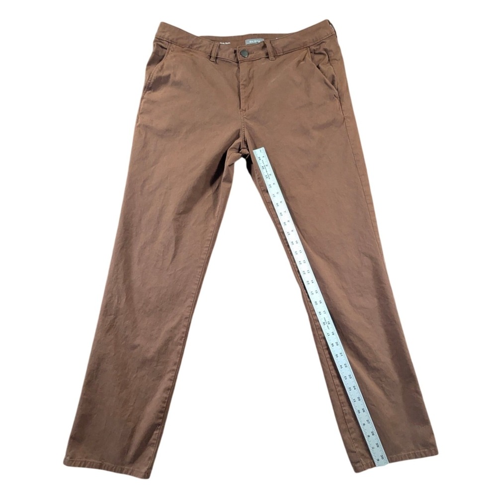 DL1961 Ivan Slim Chino Pants Brown Pinecone 38x32 Cotton Stretch Mens Trousers - Picture 2 of 5